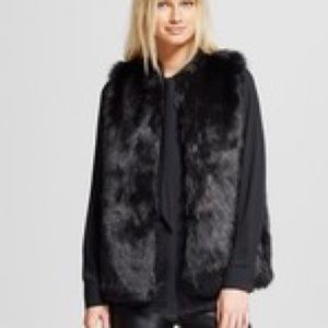Mossimo Black Faux Fur Vest